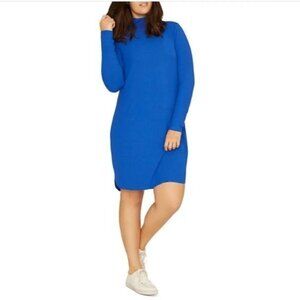 Sanctuary Ribbed Long Sleeve Lightweight Blue Shirt Dress Plus Size Spring NWT